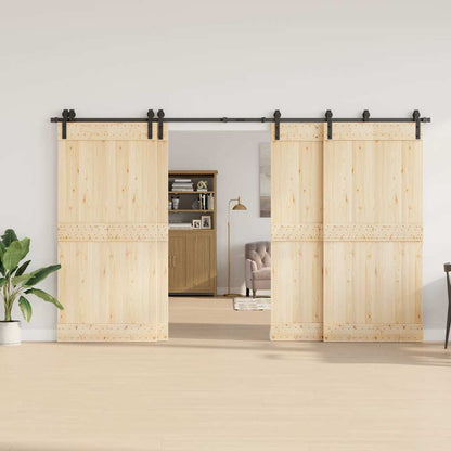 vidaXL Sliding Door Hardware Kit 366 cm Steel Black