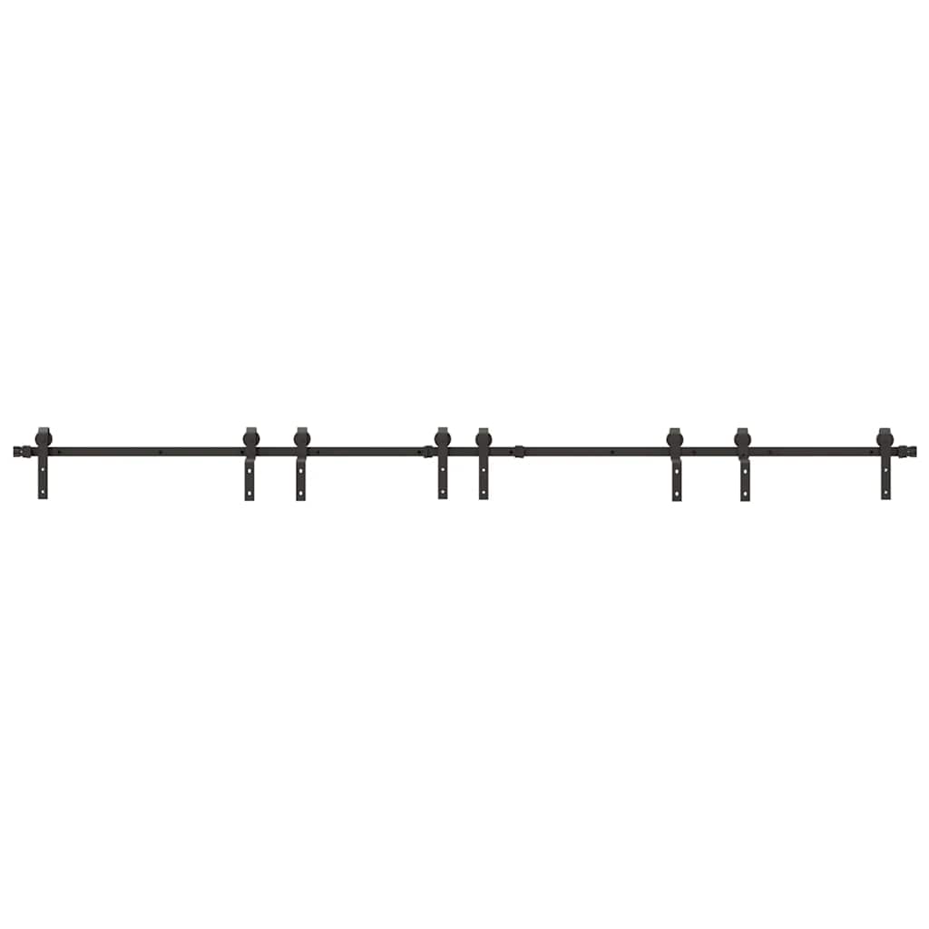 vidaXL Sliding Door Hardware Kit 366 cm Steel Black
