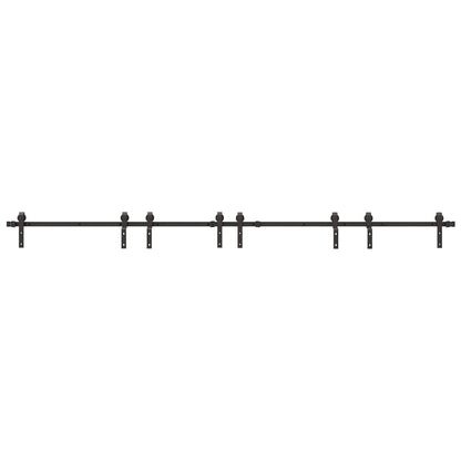 vidaXL Sliding Door Hardware Kit 366 cm Steel Black