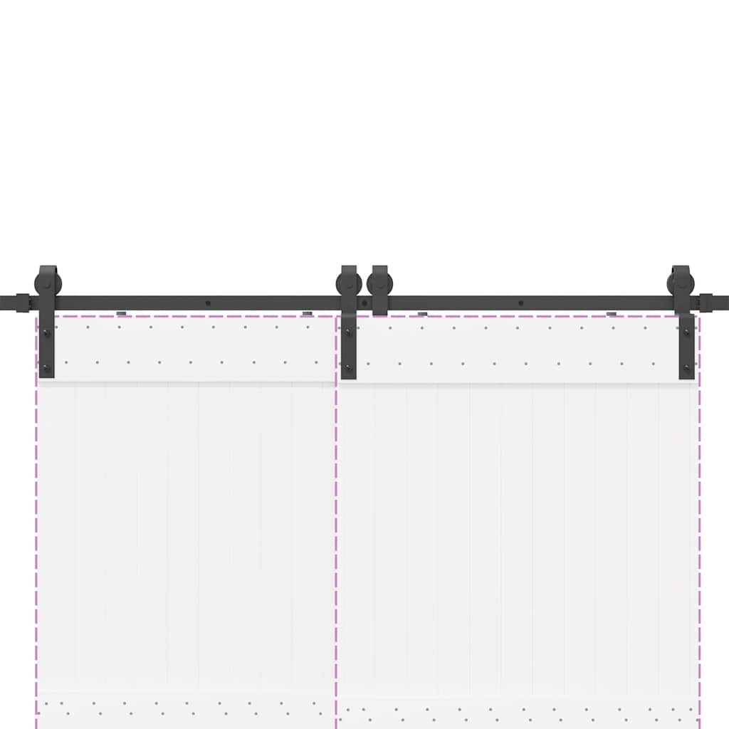 vidaXL Sliding Door Hardware Kit 366 cm Steel Black