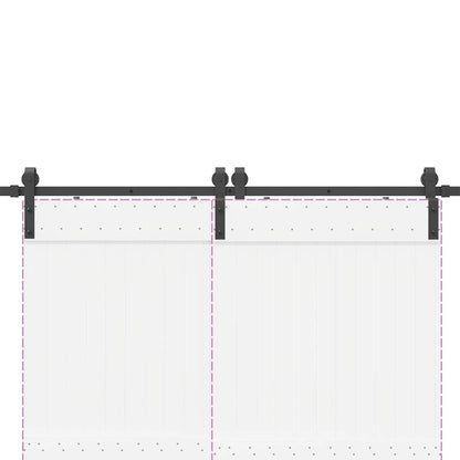 vidaXL Sliding Door Hardware Kit 366 cm Steel Black