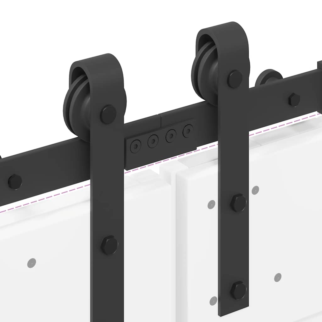 vidaXL Sliding Door Hardware Kit 366 cm Steel Black