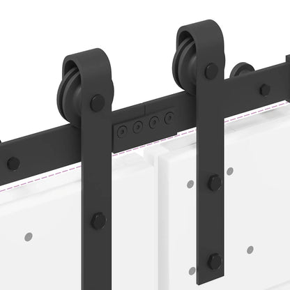 vidaXL Sliding Door Hardware Kit 366 cm Steel Black