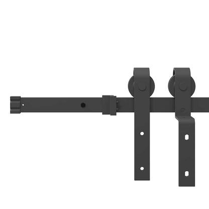 vidaXL Sliding Door Hardware Kit 366 cm Steel Black