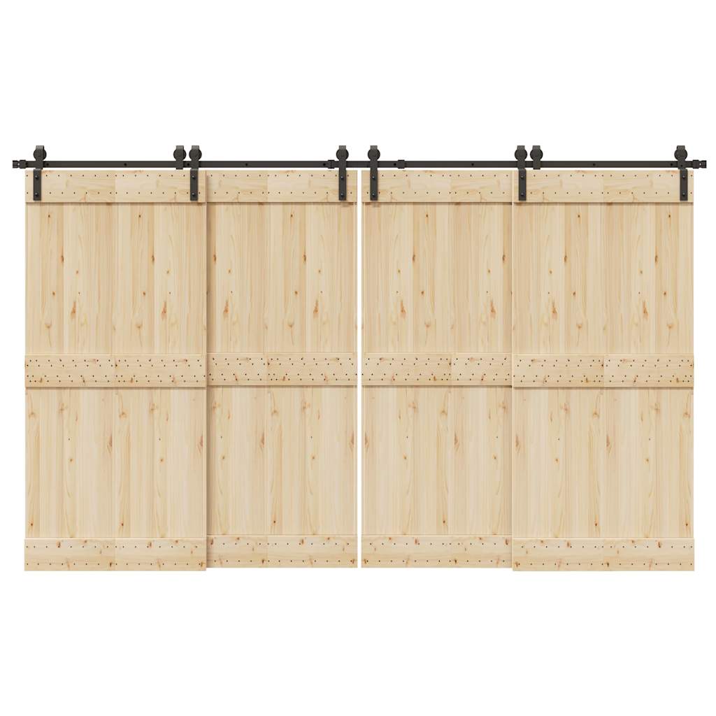 vidaXL Sliding Door Hardware Kit 366 cm Steel Black