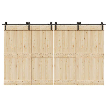 vidaXL Sliding Door Hardware Kit 366 cm Steel Black