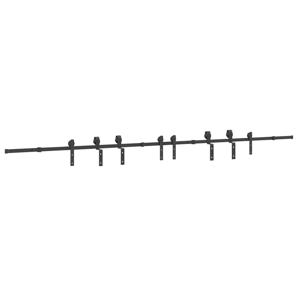 vidaXL Sliding Door Hardware Kit 400 cm Steel Black