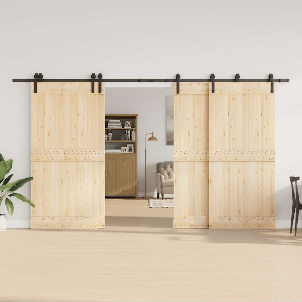 vidaXL Sliding Door Hardware Kit 400 cm Steel Black