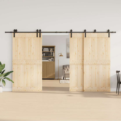 vidaXL Sliding Door Hardware Kit 400 cm Steel Black