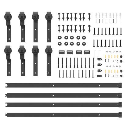 vidaXL Sliding Door Hardware Kit 400 cm Steel Black