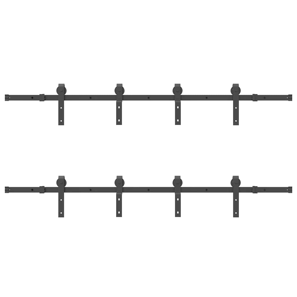 vidaXL Sliding Door Hardware Kit 400 cm Steel Black