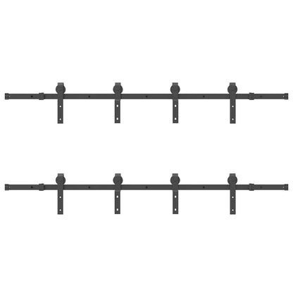 vidaXL Sliding Door Hardware Kit 400 cm Steel Black