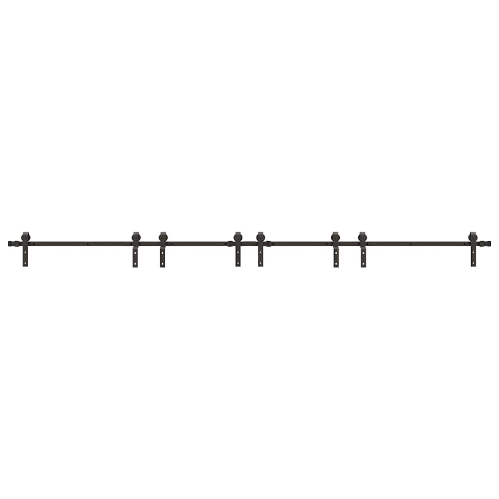 vidaXL Sliding Door Hardware Kit 400 cm Steel Black