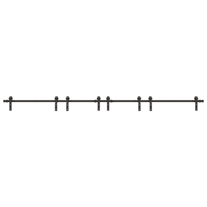 vidaXL Sliding Door Hardware Kit 400 cm Steel Black