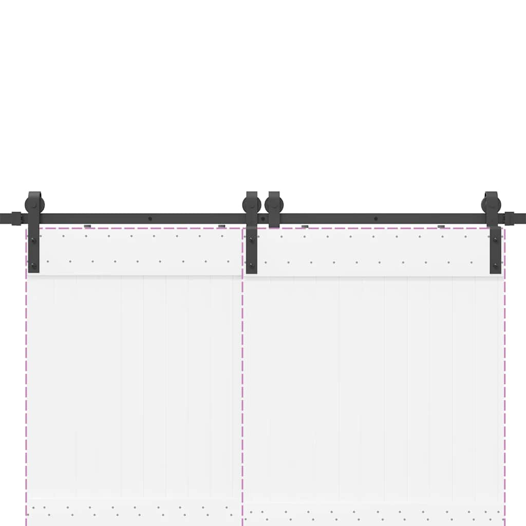 vidaXL Sliding Door Hardware Kit 400 cm Steel Black