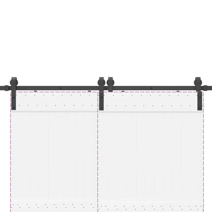 vidaXL Sliding Door Hardware Kit 400 cm Steel Black