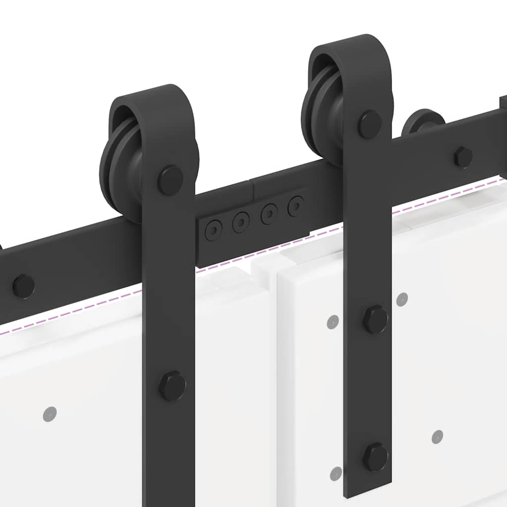 vidaXL Sliding Door Hardware Kit 400 cm Steel Black