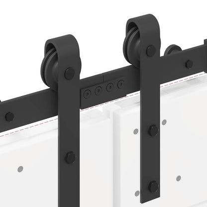 vidaXL Sliding Door Hardware Kit 400 cm Steel Black