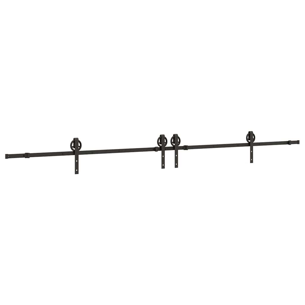vidaXL Sliding Door Hardware Kit 366 cm Steel Black