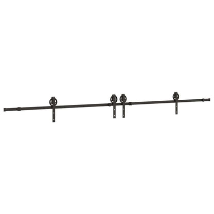 vidaXL Sliding Door Hardware Kit 366 cm Steel Black