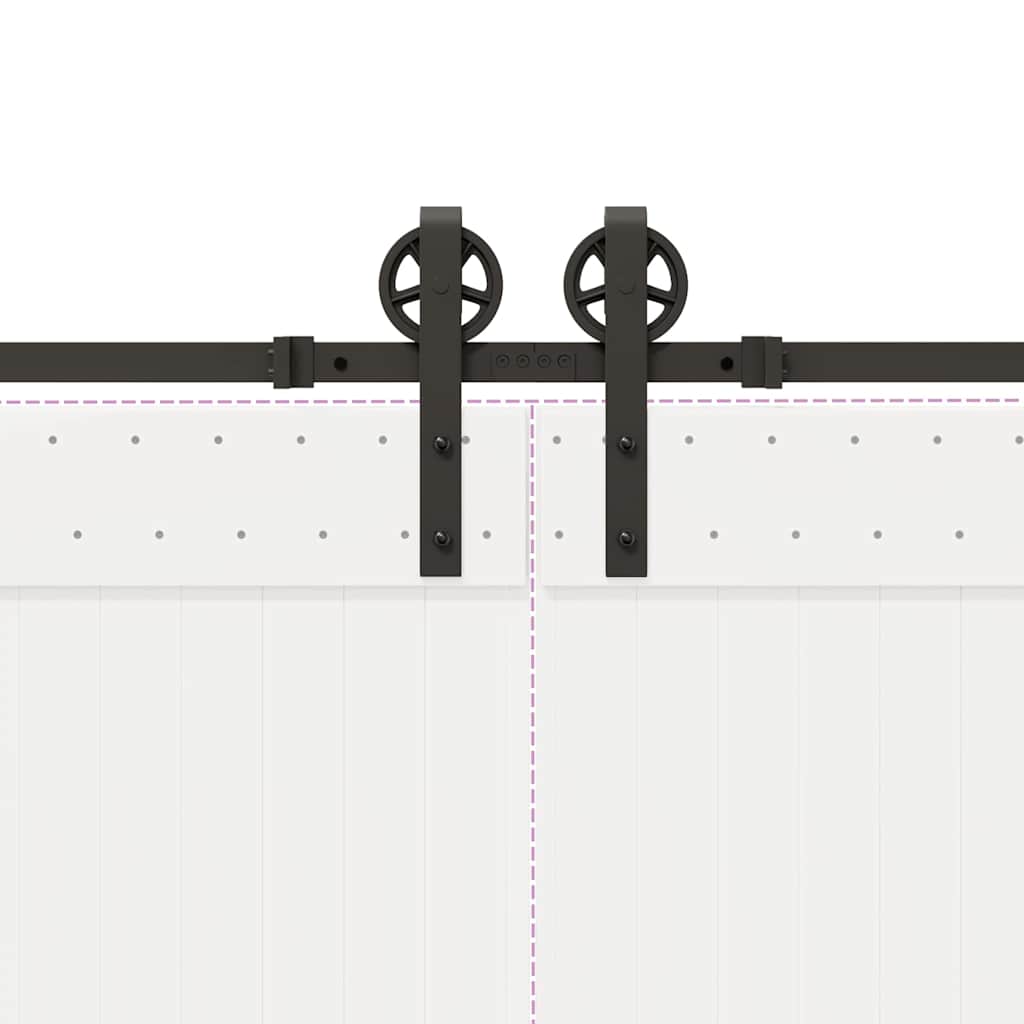 vidaXL Sliding Door Hardware Kit 366 cm Steel Black