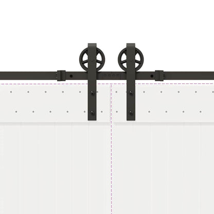 vidaXL Sliding Door Hardware Kit 366 cm Steel Black