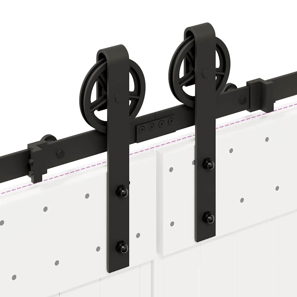vidaXL Sliding Door Hardware Kit 366 cm Steel Black