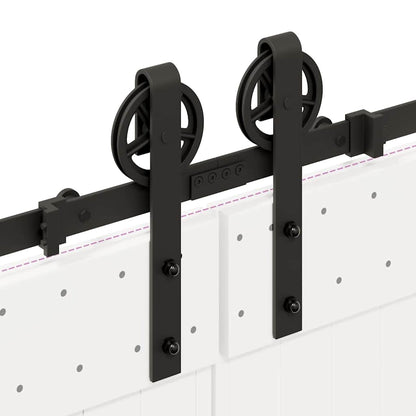 vidaXL Sliding Door Hardware Kit 366 cm Steel Black