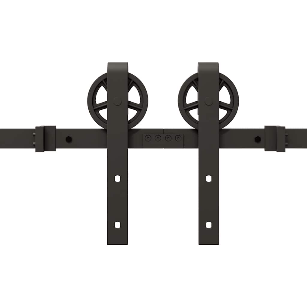 vidaXL Sliding Door Hardware Kit 366 cm Steel Black