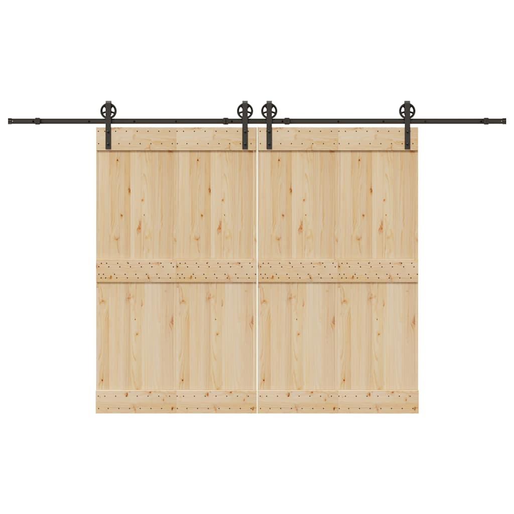 vidaXL Sliding Door Hardware Kit 366 cm Steel Black