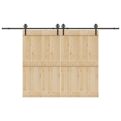 vidaXL Sliding Door Hardware Kit 366 cm Steel Black