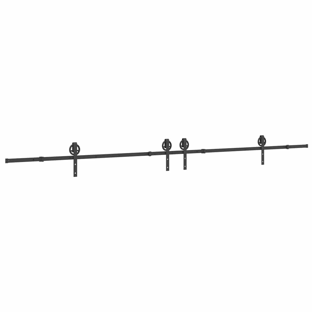 vidaXL Sliding Door Hardware Kit 400 cm Steel Black