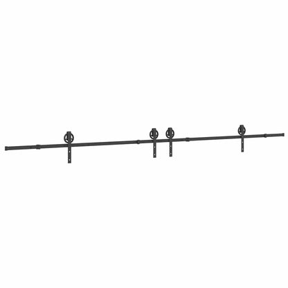 vidaXL Sliding Door Hardware Kit 400 cm Steel Black