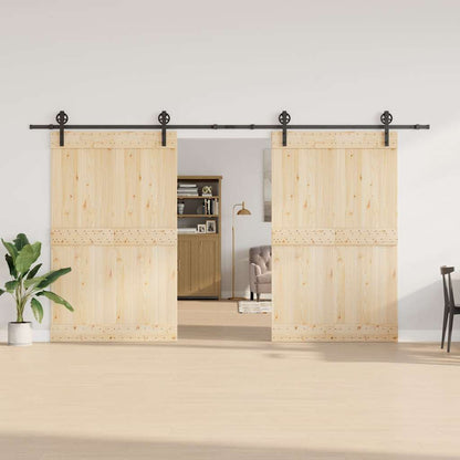 vidaXL Sliding Door Hardware Kit 400 cm Steel Black