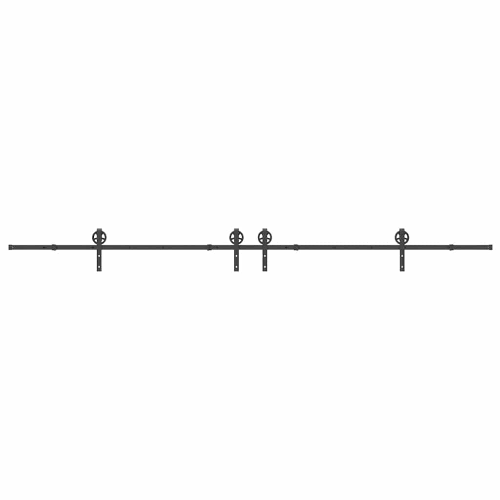 vidaXL Sliding Door Hardware Kit 400 cm Steel Black