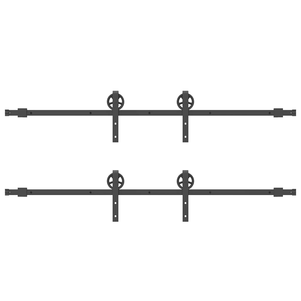vidaXL Sliding Door Hardware Kit 400 cm Steel Black