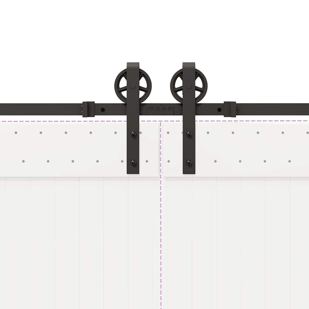 vidaXL Sliding Door Hardware Kit 400 cm Steel Black