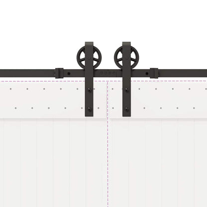 vidaXL Sliding Door Hardware Kit 400 cm Steel Black