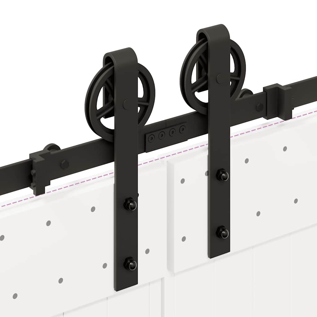 vidaXL Sliding Door Hardware Kit 400 cm Steel Black