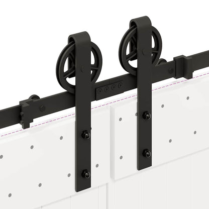 vidaXL Sliding Door Hardware Kit 400 cm Steel Black