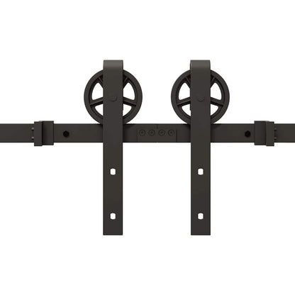 vidaXL Sliding Door Hardware Kit 400 cm Steel Black