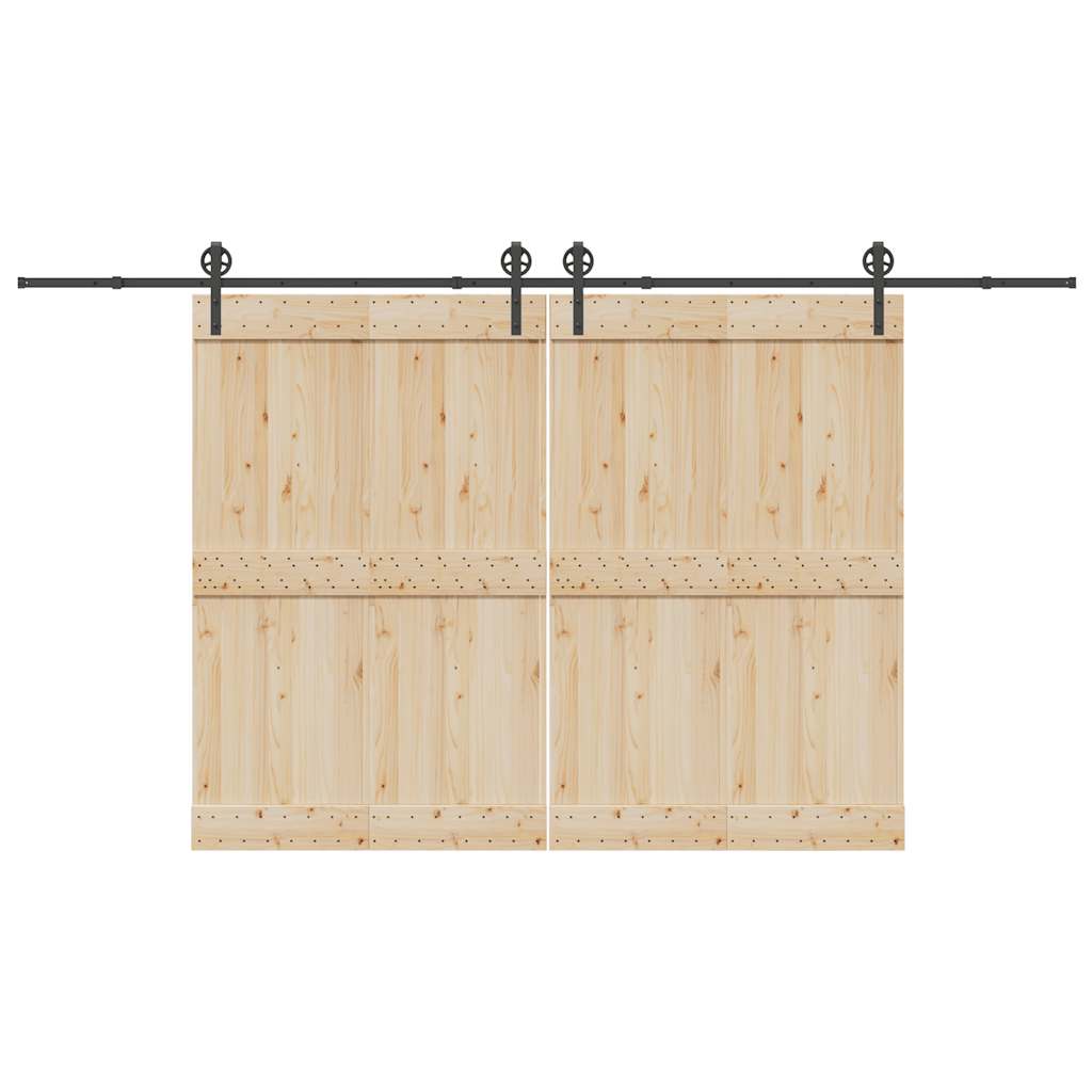 vidaXL Sliding Door Hardware Kit 400 cm Steel Black