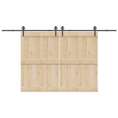vidaXL Sliding Door Hardware Kit 400 cm Steel Black