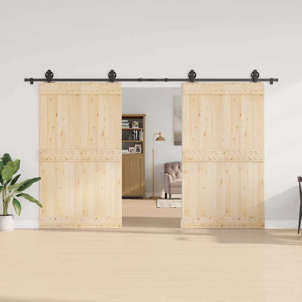 vidaXL Sliding Door Hardware Kit 366 cm Steel Black