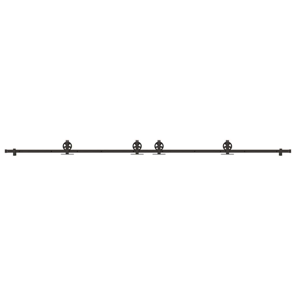 vidaXL Sliding Door Hardware Kit 366 cm Steel Black