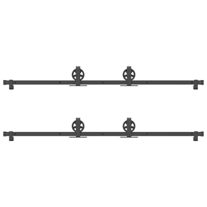vidaXL Sliding Door Hardware Kit 366 cm Steel Black