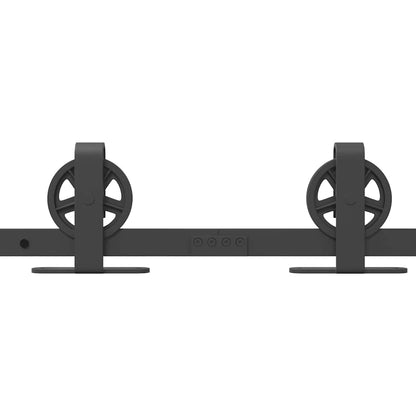 vidaXL Sliding Door Hardware Kit 366 cm Steel Black