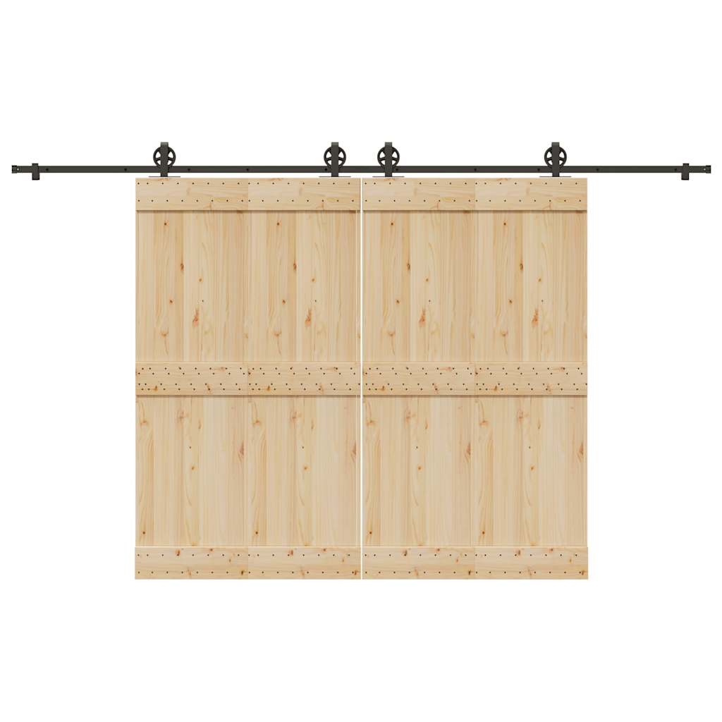 vidaXL Sliding Door Hardware Kit 366 cm Steel Black
