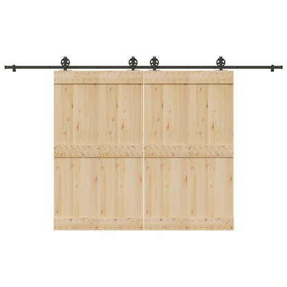 vidaXL Sliding Door Hardware Kit 366 cm Steel Black