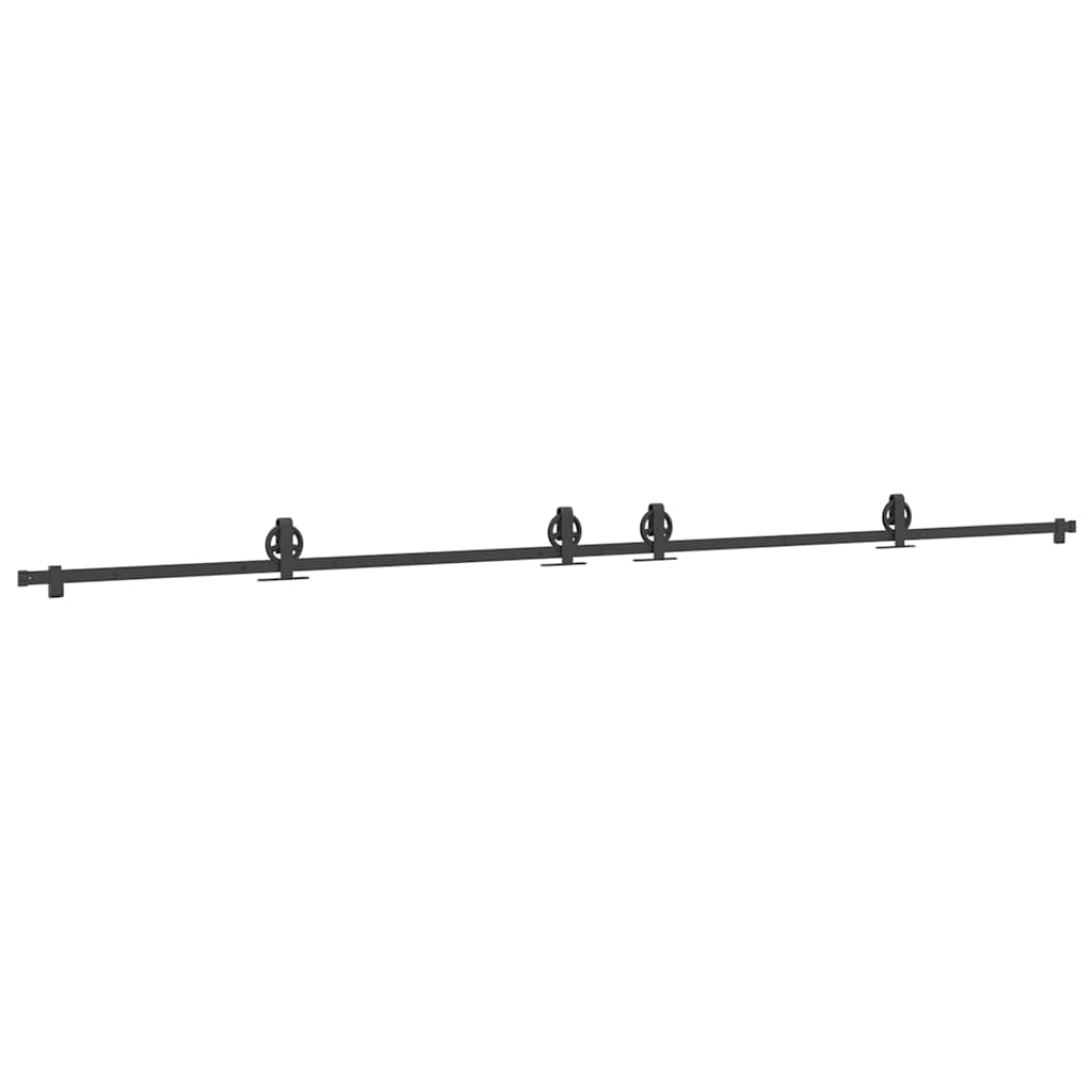 vidaXL Sliding Door Hardware Kit 400 cm Steel Black